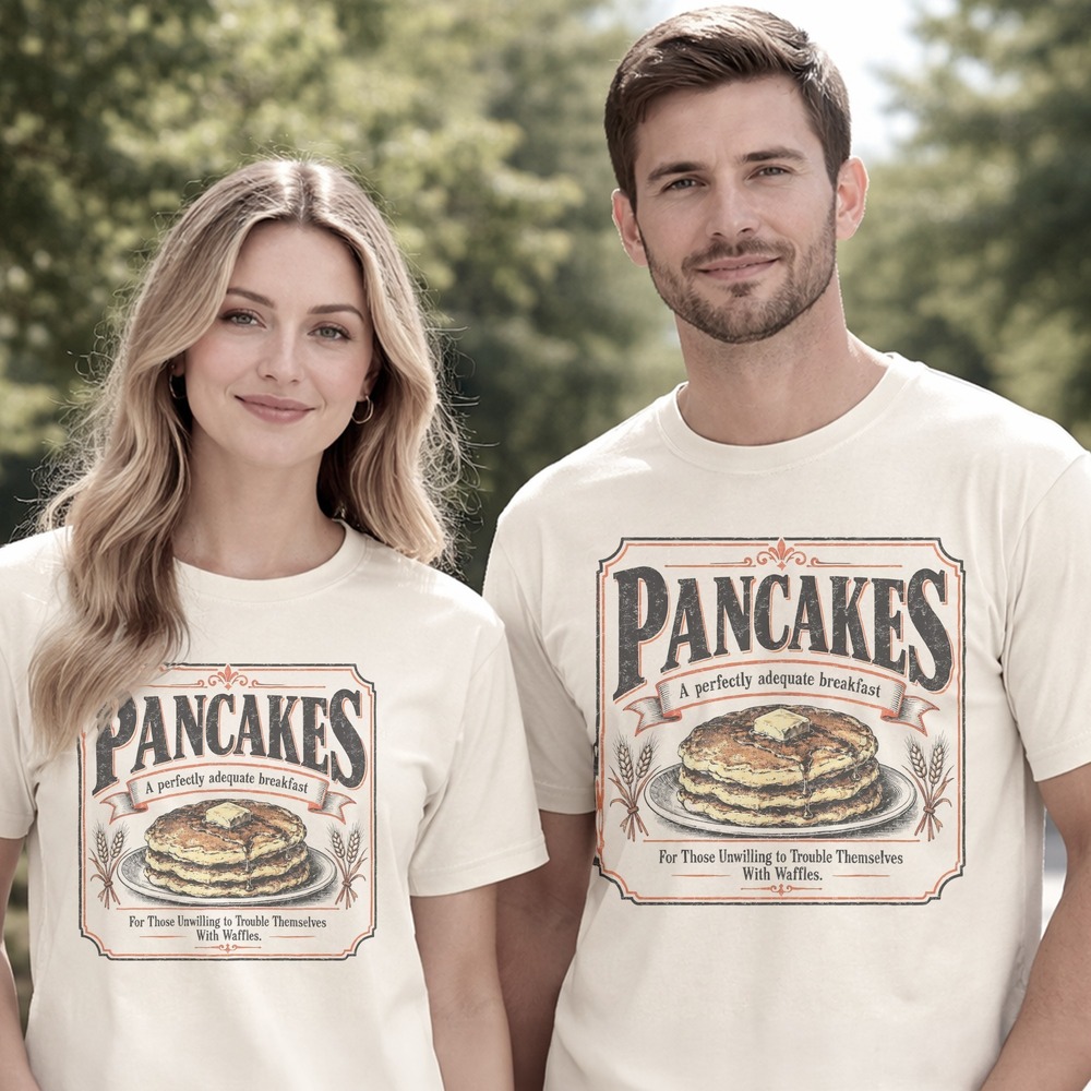 Perfectly Adequate Breakfast Pancake Stack Framed Sign Tee